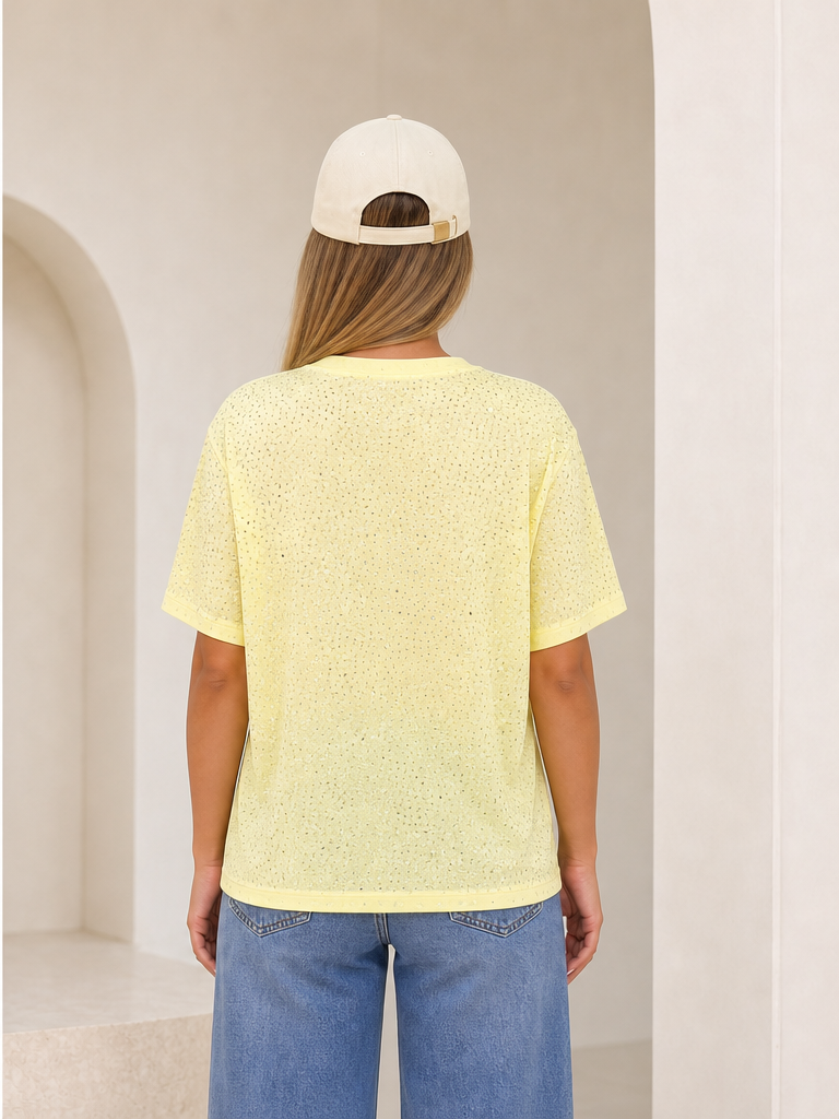 T-shirt Oversize con Dettagli Luminosi