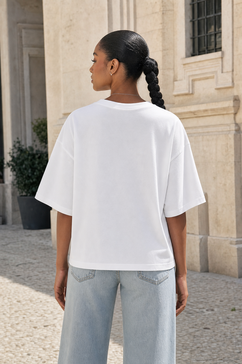 T-shirt Oversize con Stampa Effetto Lingerie