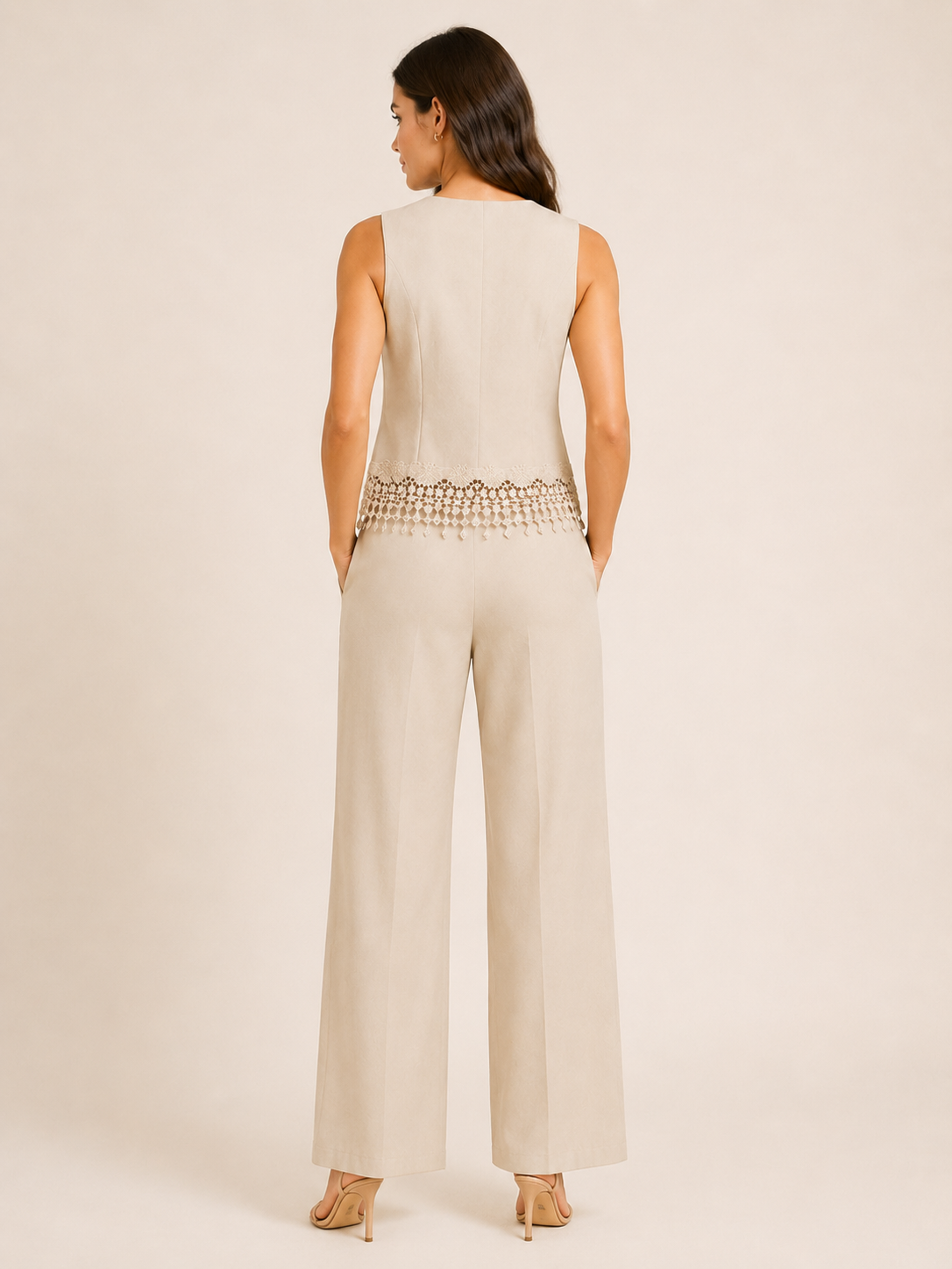 Completo con Gilet Smanicato e Pantalone Palazzo