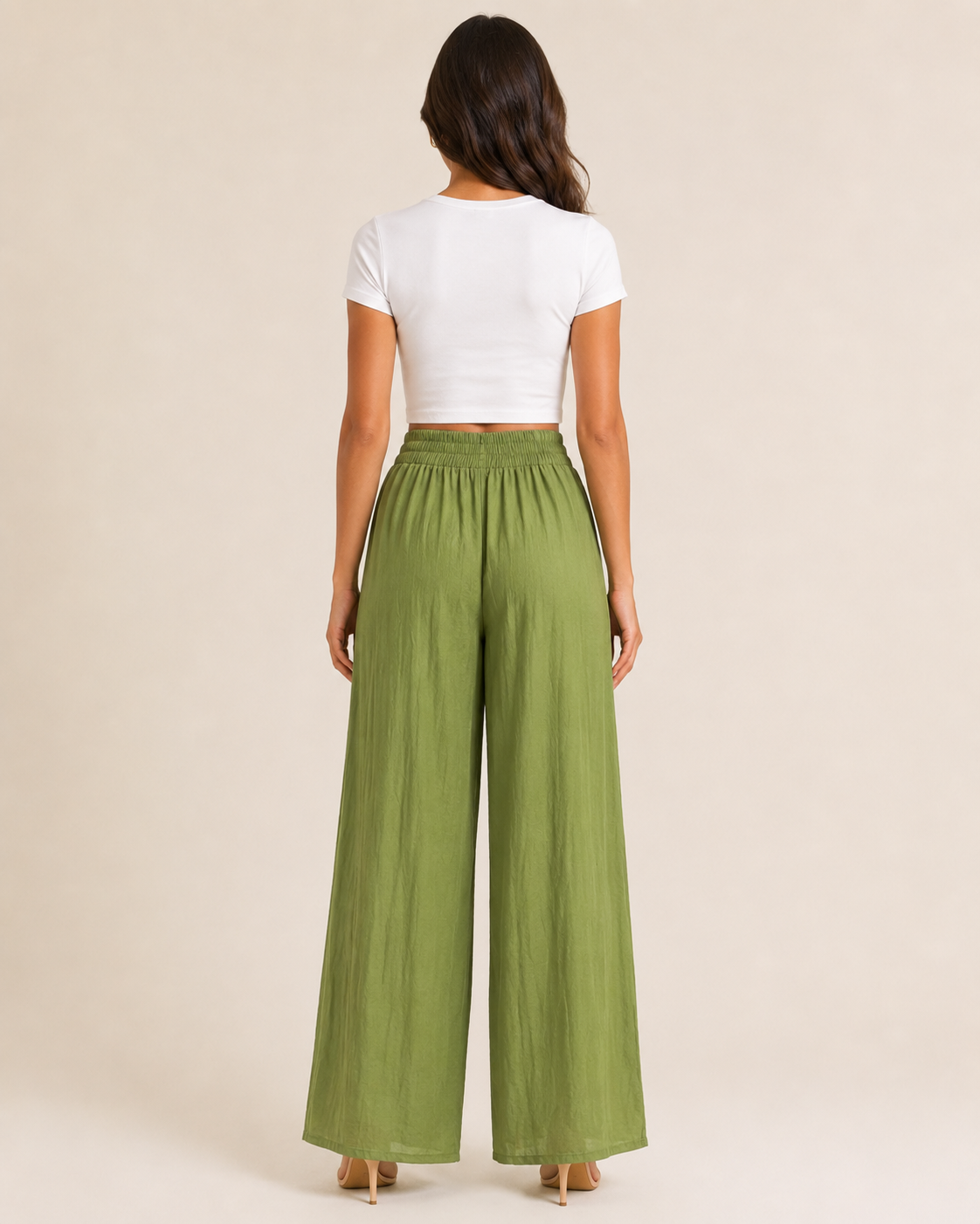 Pantalone Palazzo con Vita Elasticizzata