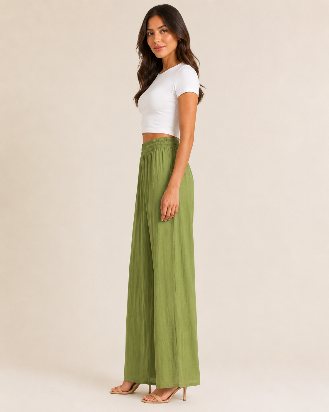 Pantalone Palazzo con Vita Elasticizzata