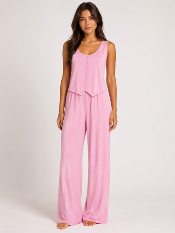 Completo Morbido con Top Smanicato e Pantalone Palazzo