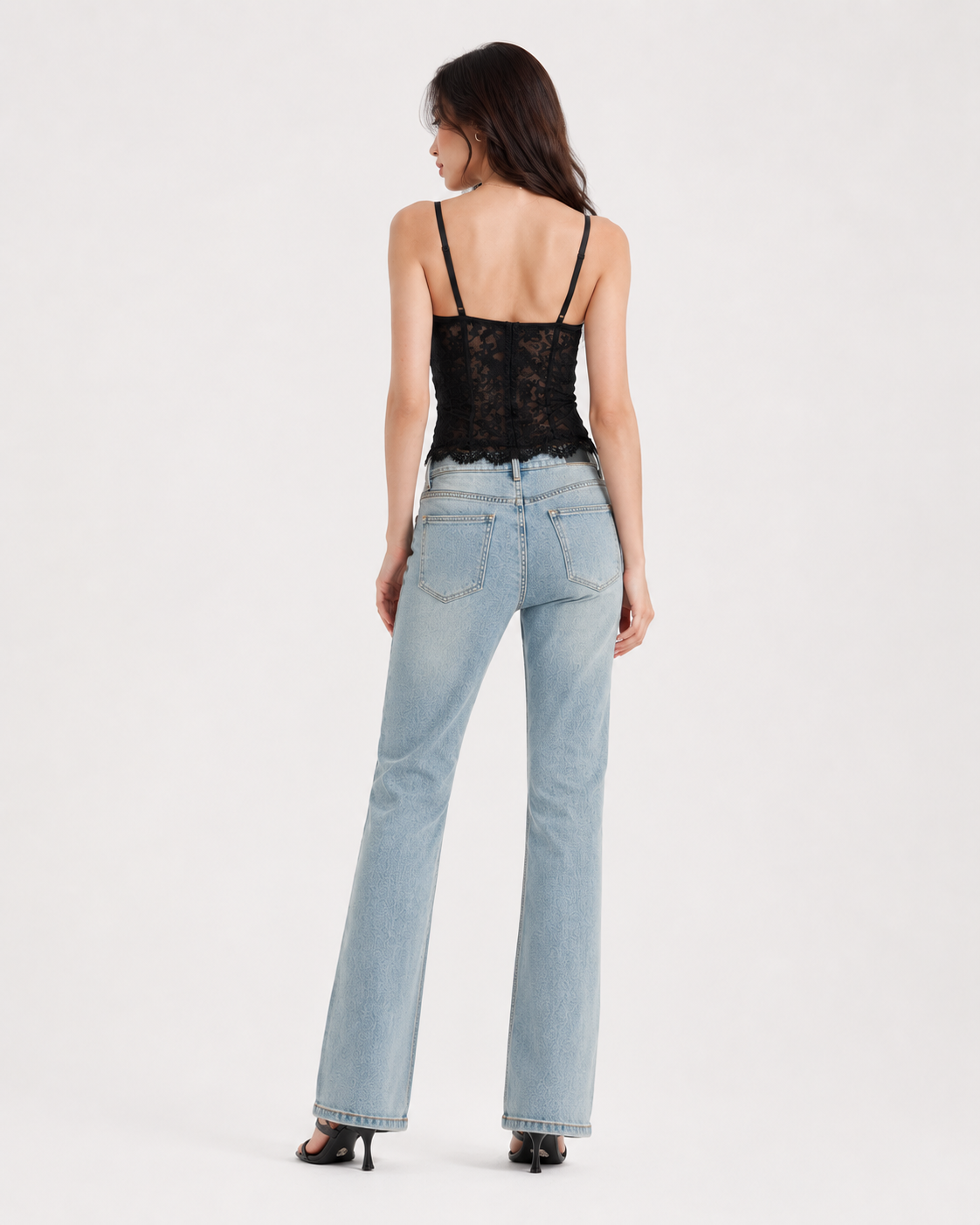 Top Bustier in Pizzo con Coppe Strutturate
