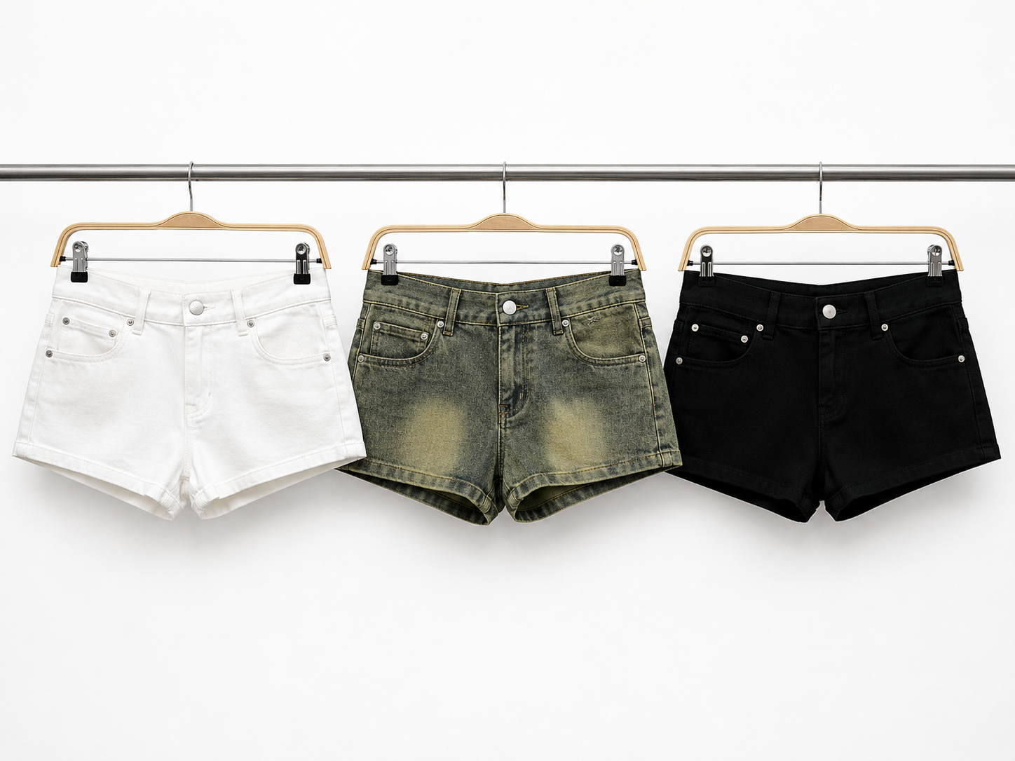 Shorts a Vita Alta con Risvolto