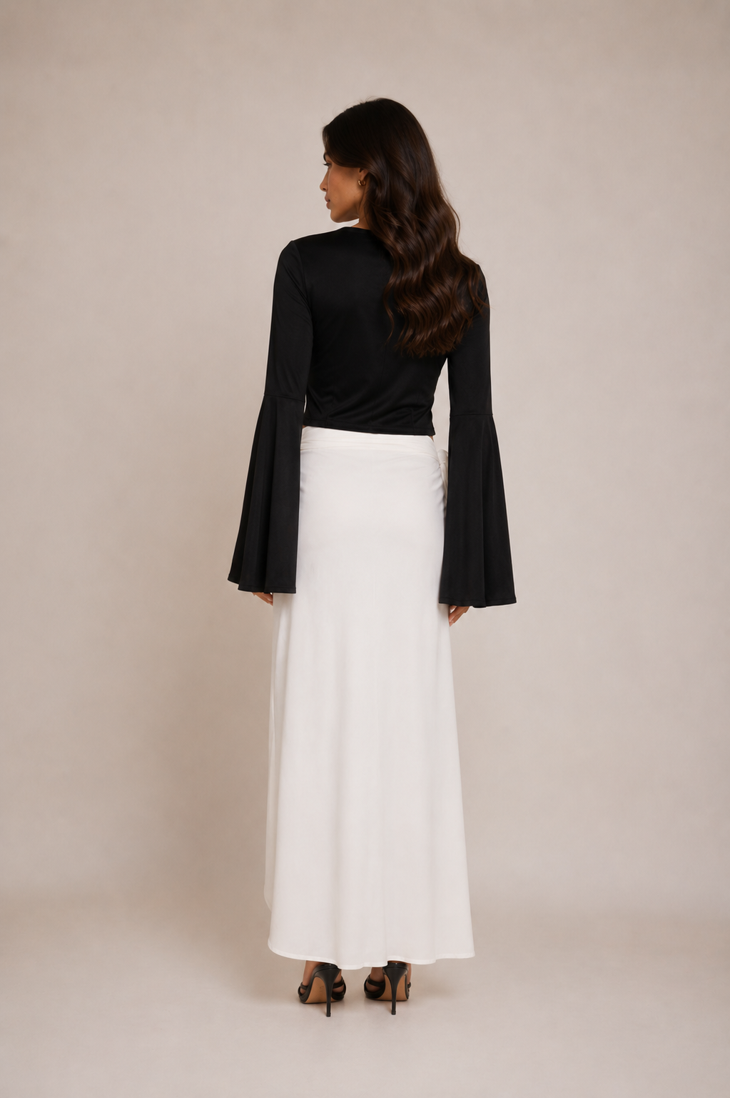Gonna Lunga Satin Wrap con Spacco Laterale