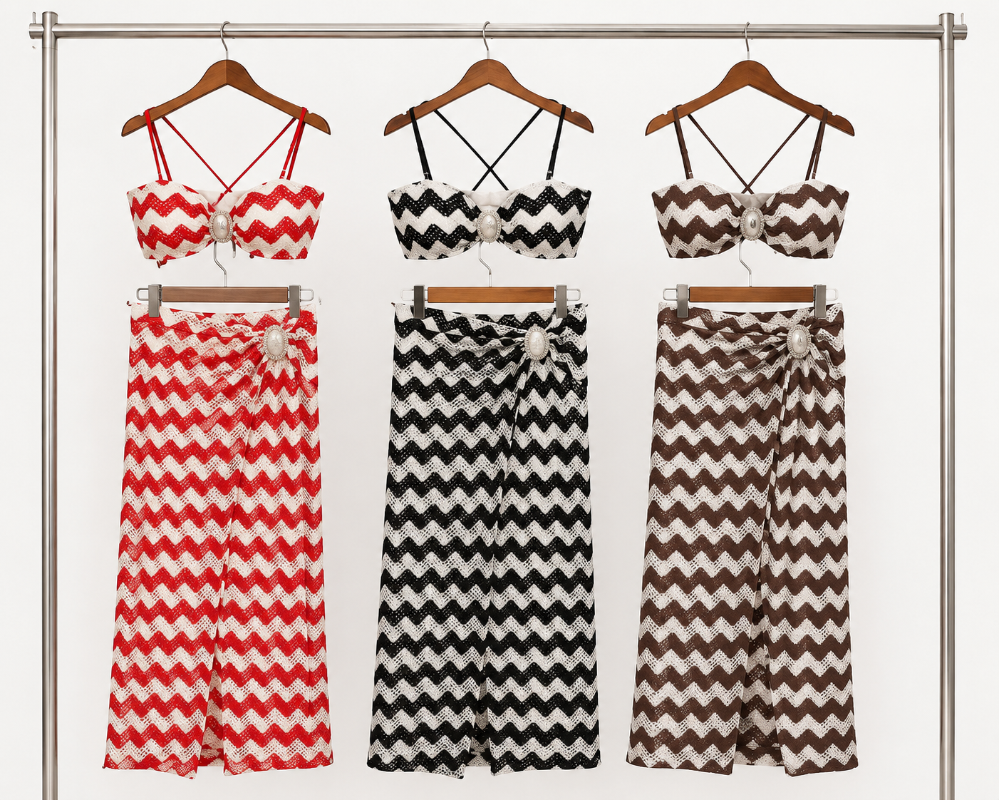 Completo in Maglia con Top Smanicato e Gonna Lunga