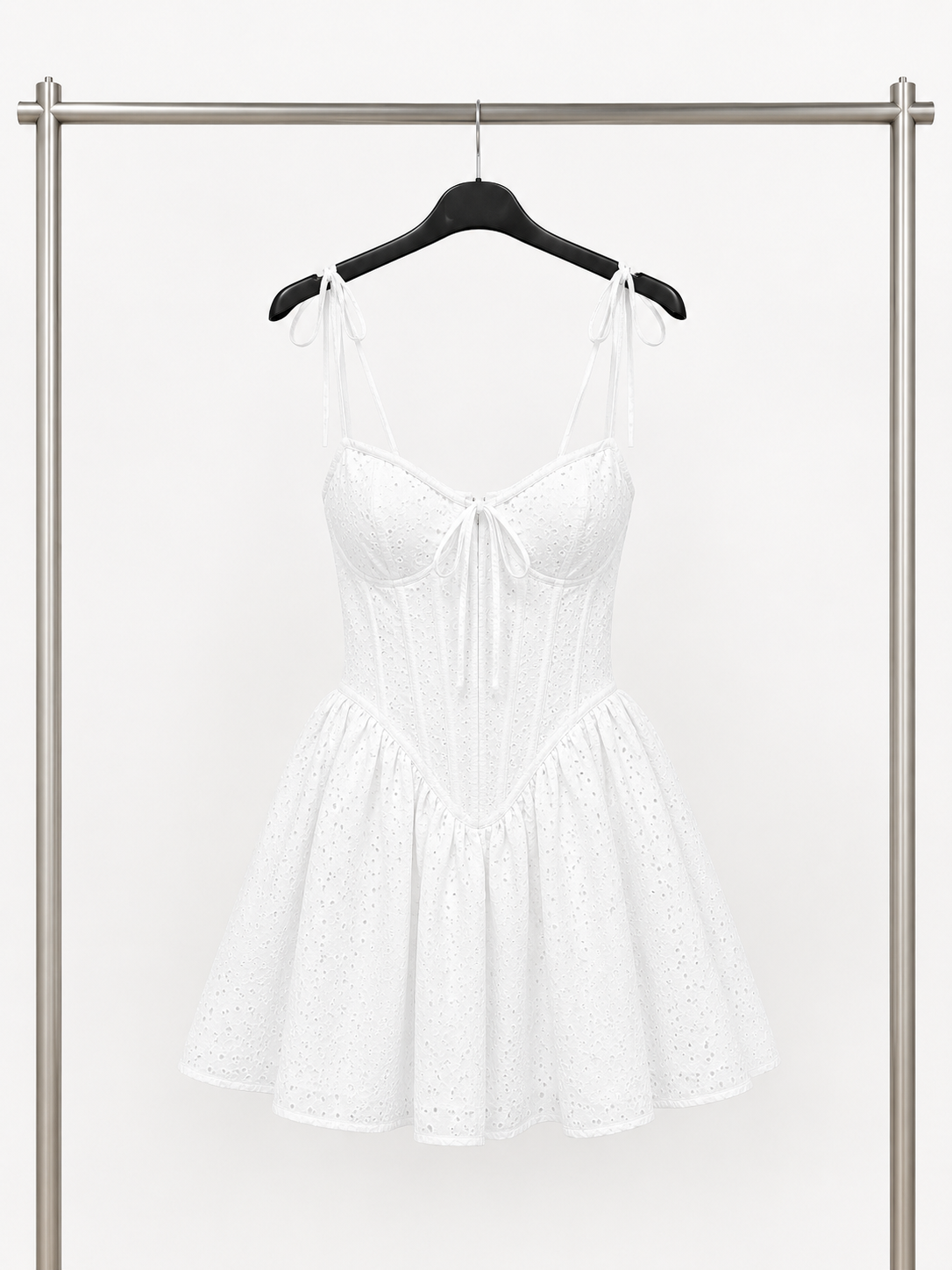 Abito Mini Corsetto con Spalline Annodate