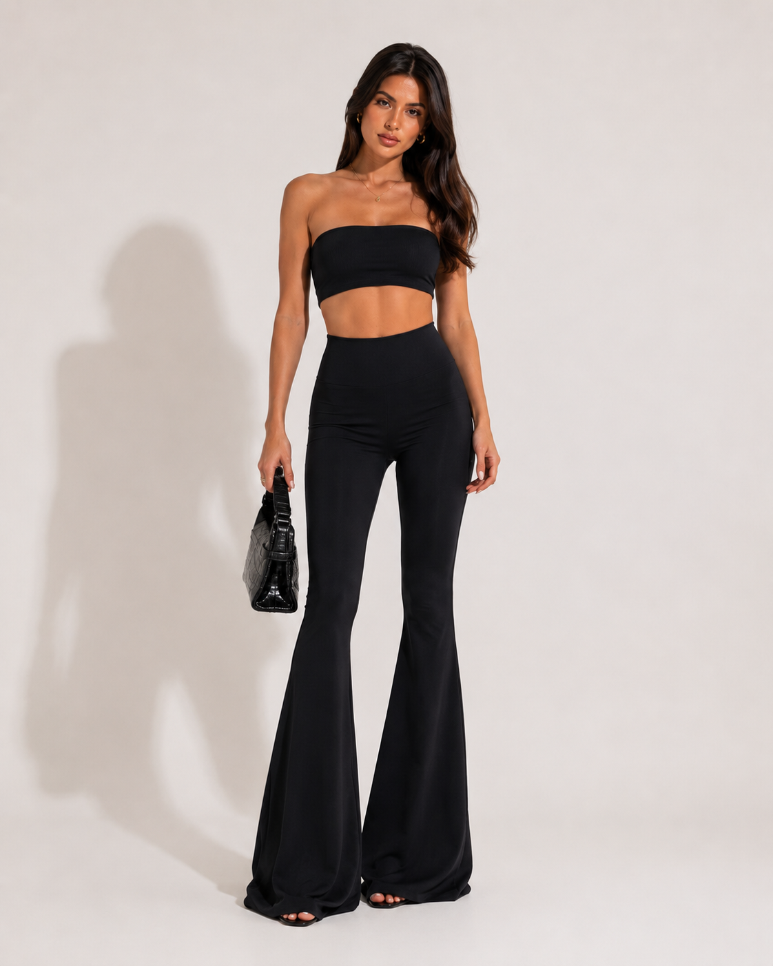 Leggings a Zampa Donna a Vita Alta – Pantaloni Flare Elasticizzati