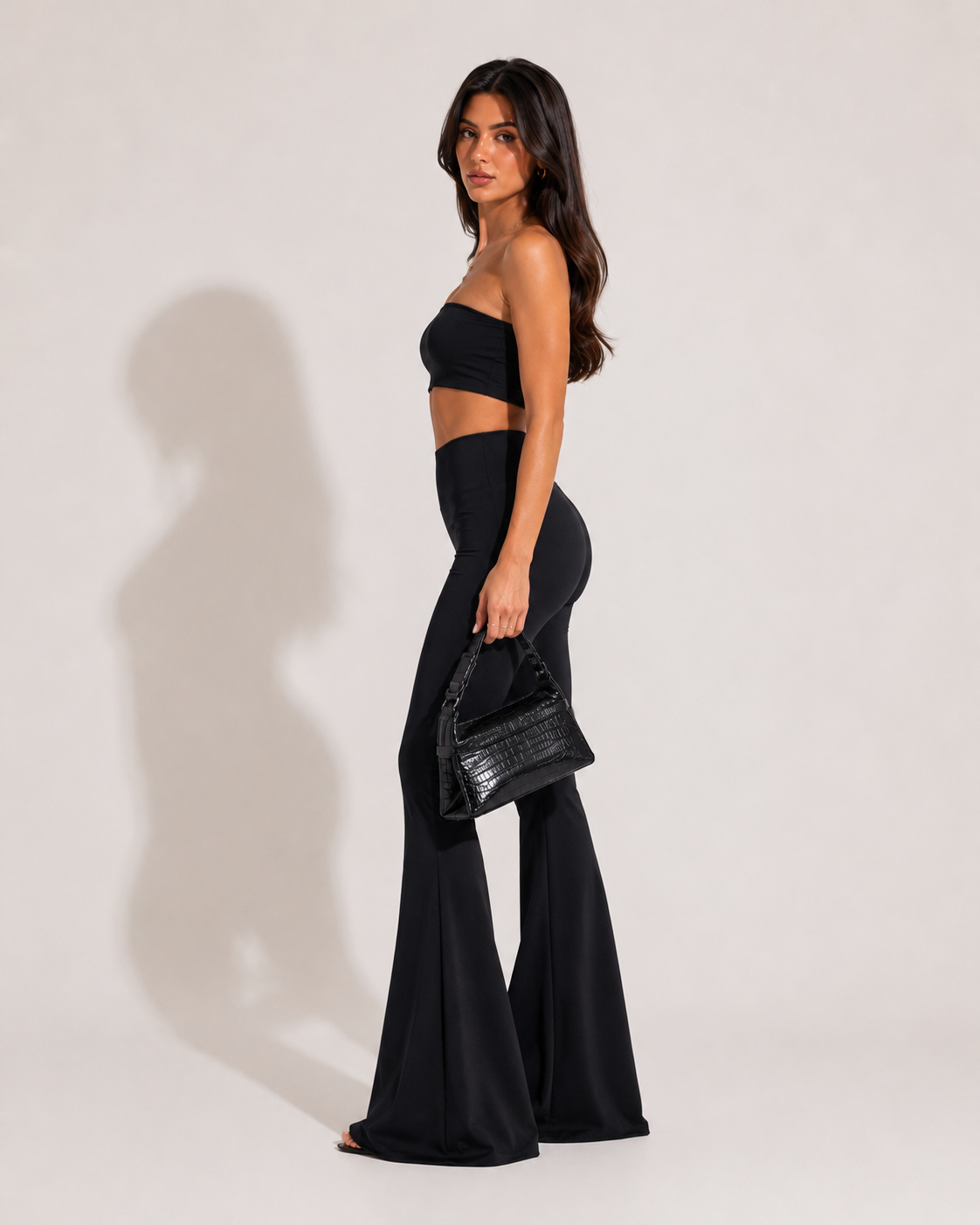 Leggings a Zampa Donna a Vita Alta – Pantaloni Flare Elasticizzati