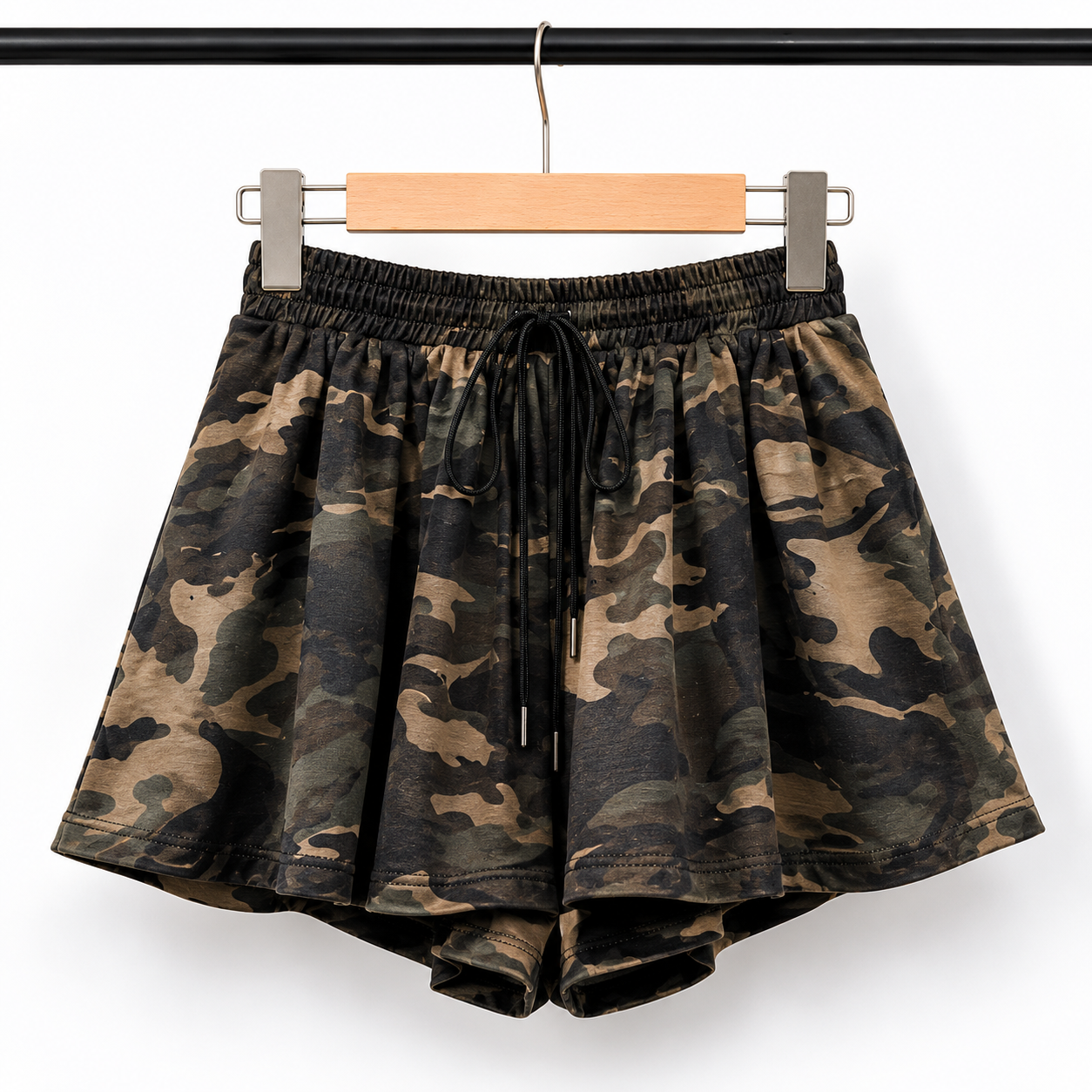 Shorts Skort Mimetici Donna con Coulisse e Vita Elasticizzata