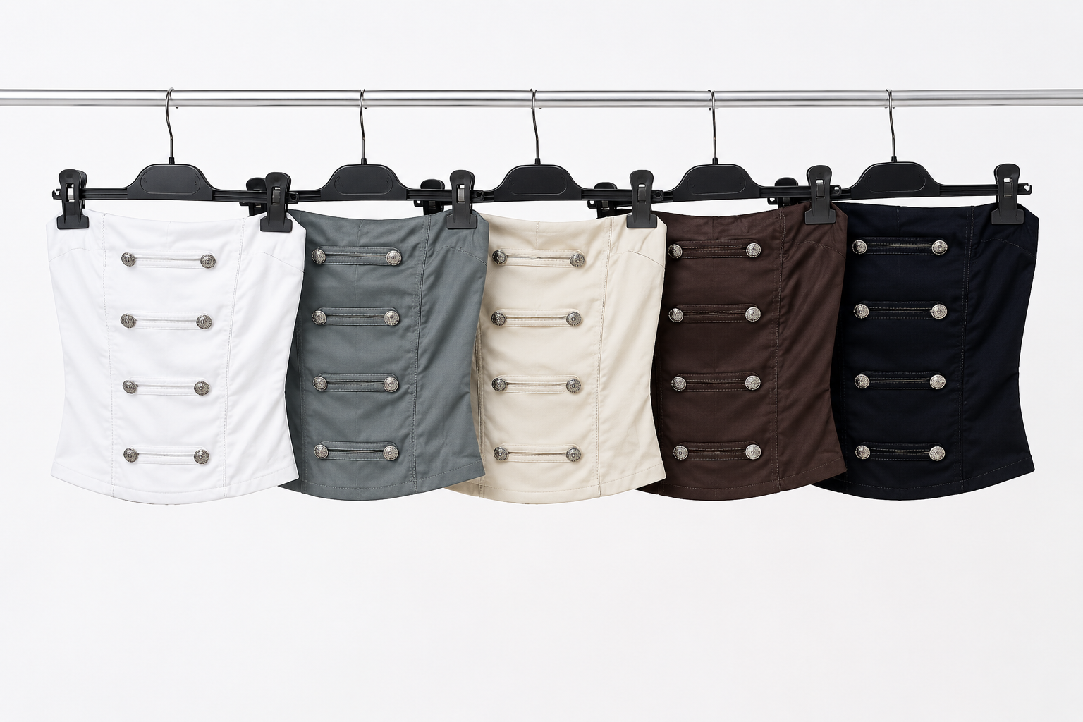 Top Corsetto a Fascia con Bottoni Decorativi