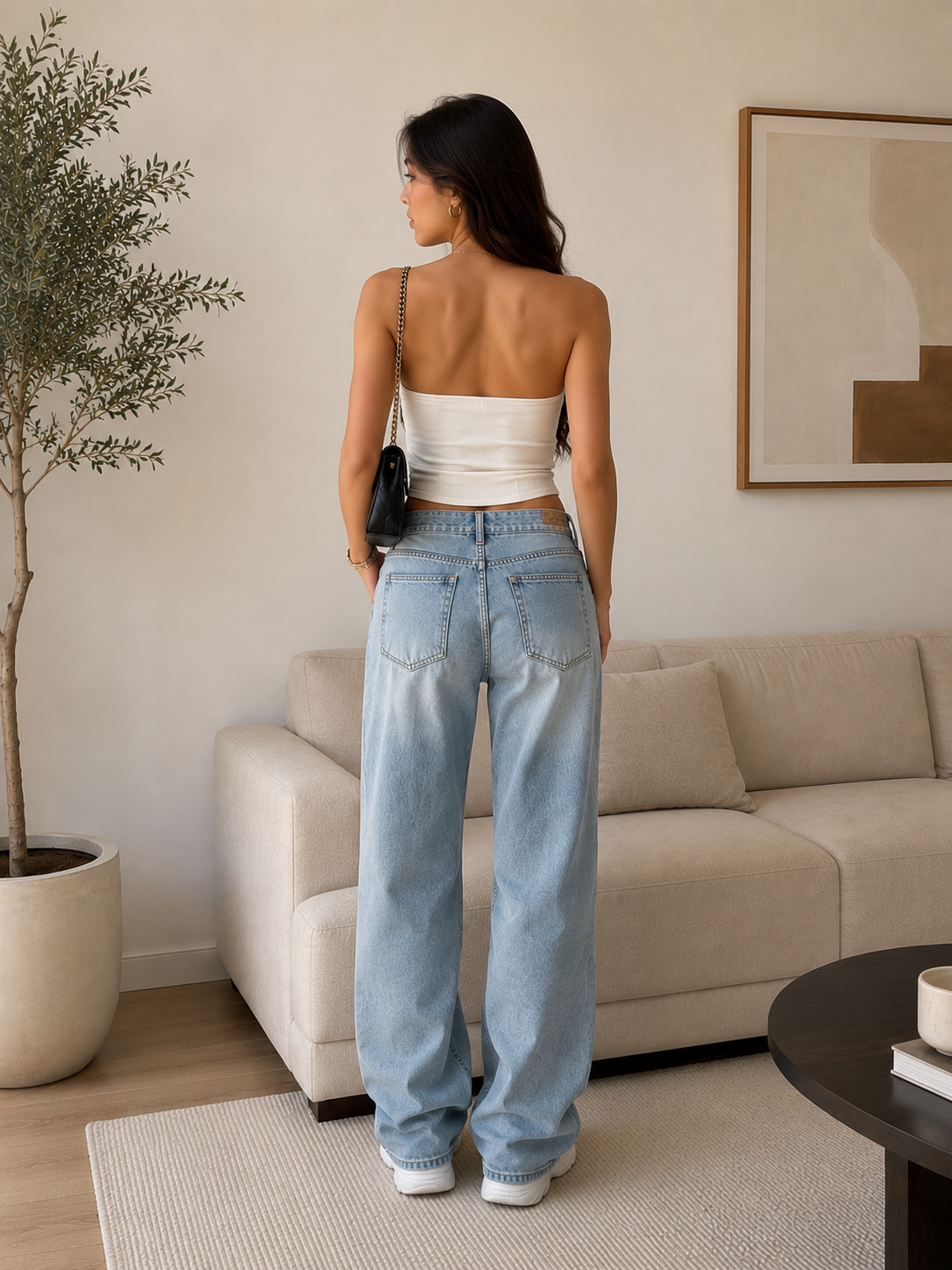Top Corsetto a Fascia con Bottoni Decorativi