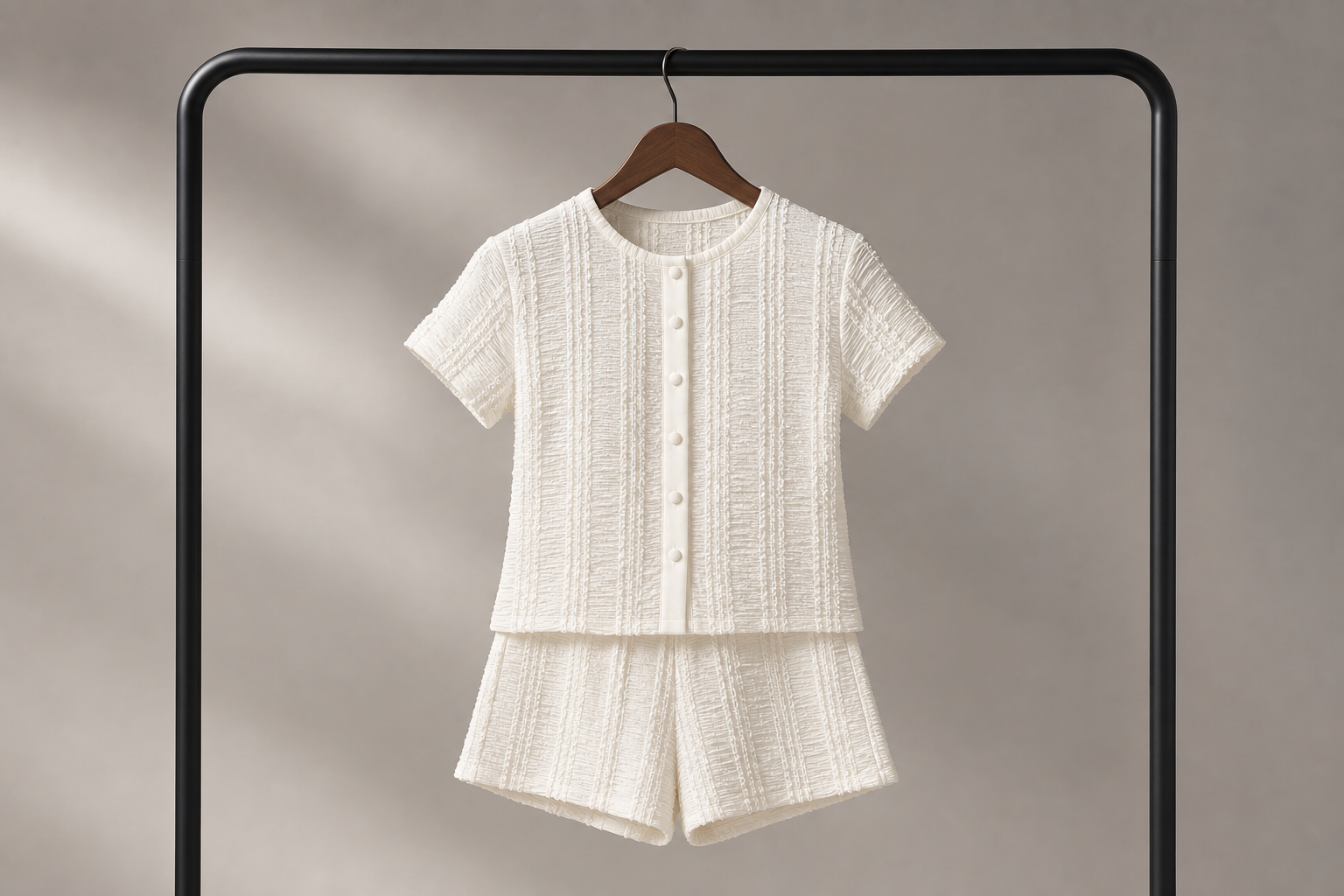 Completo Texturizzato con Top Slim e Shorts