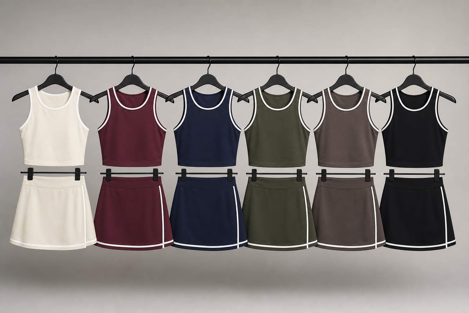 Completo Sporty Chic con Top Crop e Gonna Mini